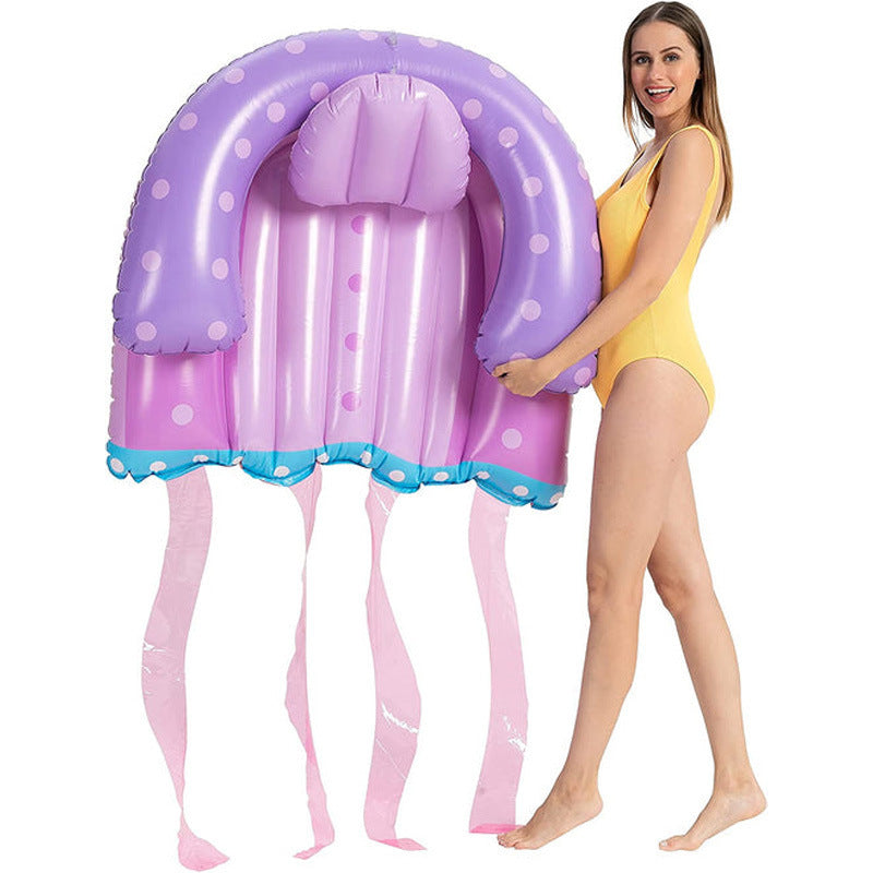 Jellyfish Inflatable Pool Float – Fun Purple PVC Water Lounge for Summer Play