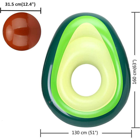 Inflatable Avocado Pool Float – Eco-Friendly PVC Swimming Pool Lounge for Home, Hotel, and Outdoor Fun