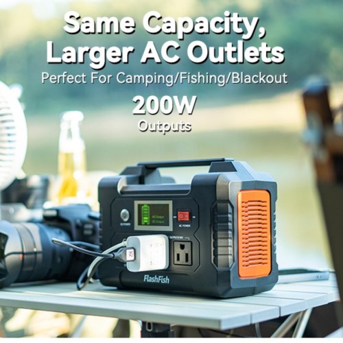 200W Portable Power Station – 151Wh Compact Backup Generator with AC/DC/USB Outputs for Camping & Travel