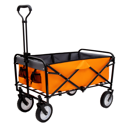 Collapsible Foldable Wagon Cart – Heavy Duty Utility Cart with 360-Degree All-Terrain Wheels for Camping, Shopping, and Outdoor Adventures