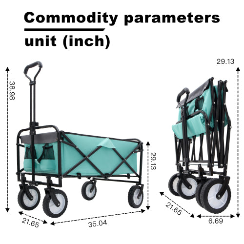 Collapsible Foldable Wagon Cart – Heavy Duty Utility Cart with 360-Degree All-Terrain Wheels for Camping, Shopping, and Outdoor Adventures