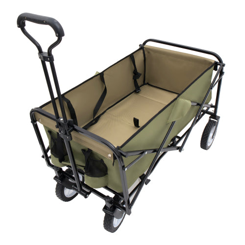 Collapsible Foldable Wagon Cart – Heavy Duty Utility Cart with 360-Degree All-Terrain Wheels for Camping, Shopping, and Outdoor Adventures