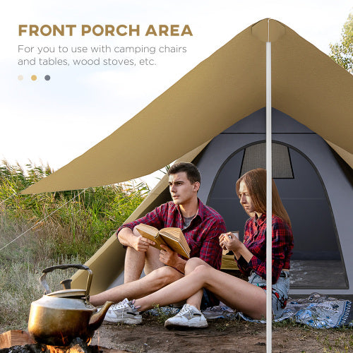 15.4ft Teepee Tent – Waterproof 2–3 Person Camping Tent with Porch, Floor & Carry Bag for Backpacking & Hiking