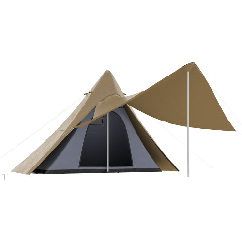 15.4ft Teepee Tent – Waterproof 2–3 Person Camping Tent with Porch, Floor & Carry Bag for Backpacking & Hiking