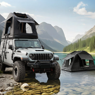 Foldable Inflatable Roof Top Tent for SUV & Car – 2–3 Person Amphibious Camping Tent for Glamping & Self-Driving Adventures