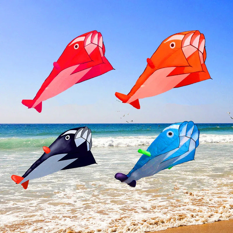 2.2m Whale-Shaped Soft Kite – Large Nylon Easy Fly Kite for Beach, Outdoor Fun & Gift Giving