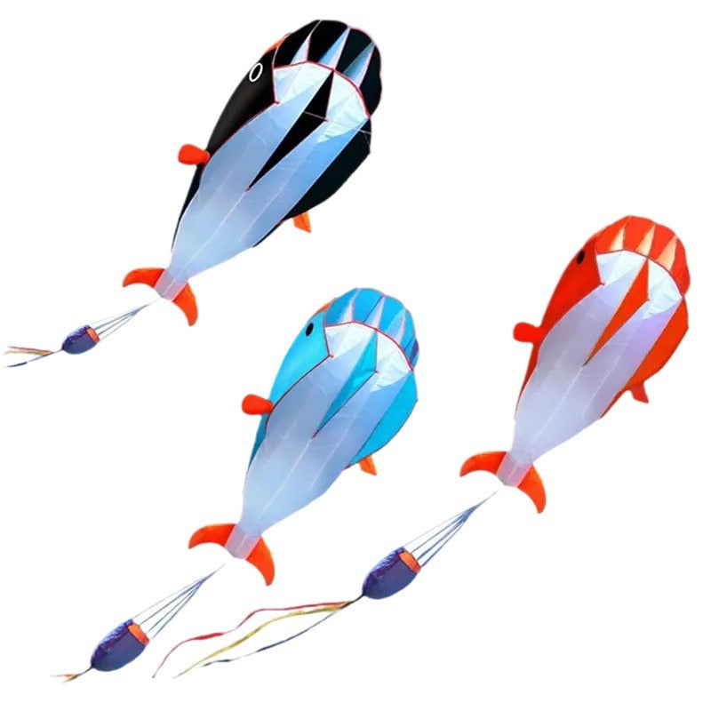2.2m Whale-Shaped Soft Kite – Large Nylon Easy Fly Kite for Beach, Outdoor Fun & Gift Giving