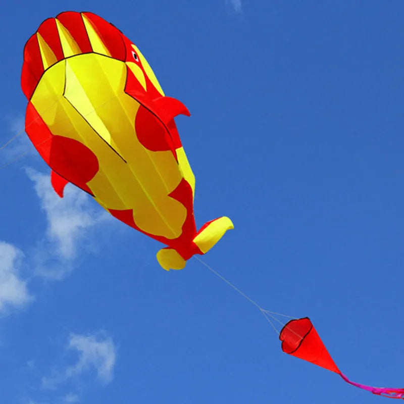 2.2m Whale-Shaped Soft Kite – Large Nylon Easy Fly Kite for Beach, Outdoor Fun & Gift Giving