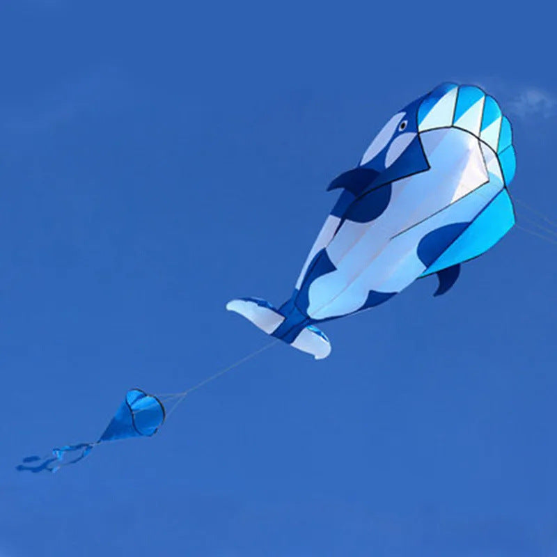 2.2m Whale-Shaped Soft Kite – Large Nylon Easy Fly Kite for Beach, Outdoor Fun & Gift Giving