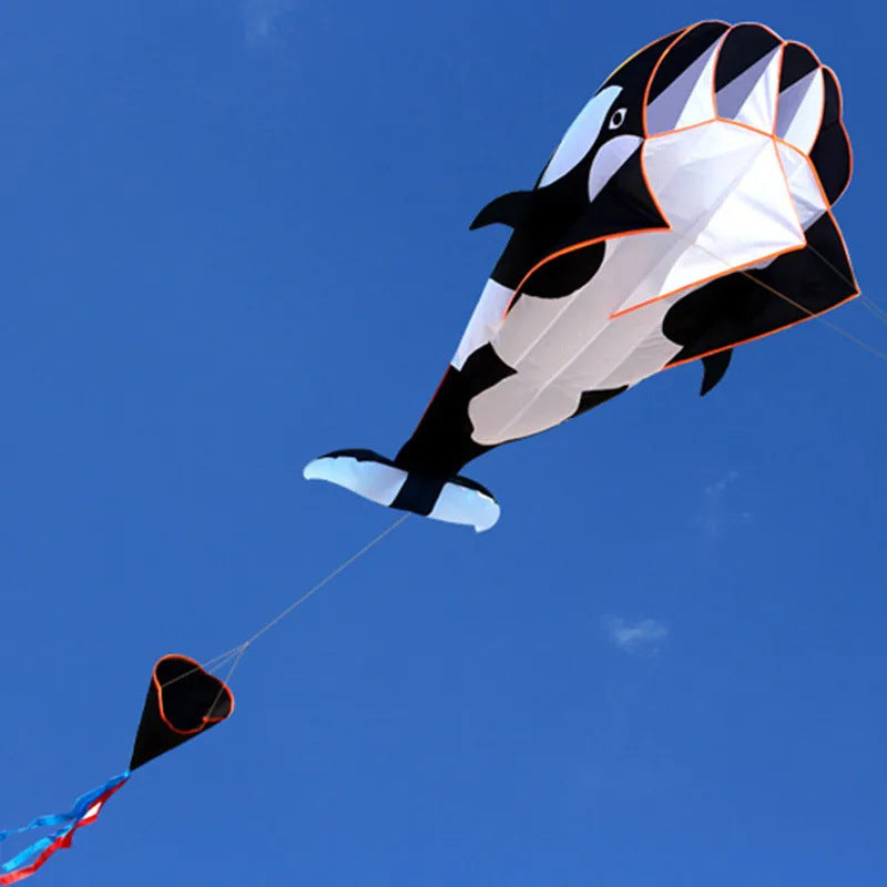 2.2m Whale-Shaped Soft Kite – Large Nylon Easy Fly Kite for Beach, Outdoor Fun & Gift Giving