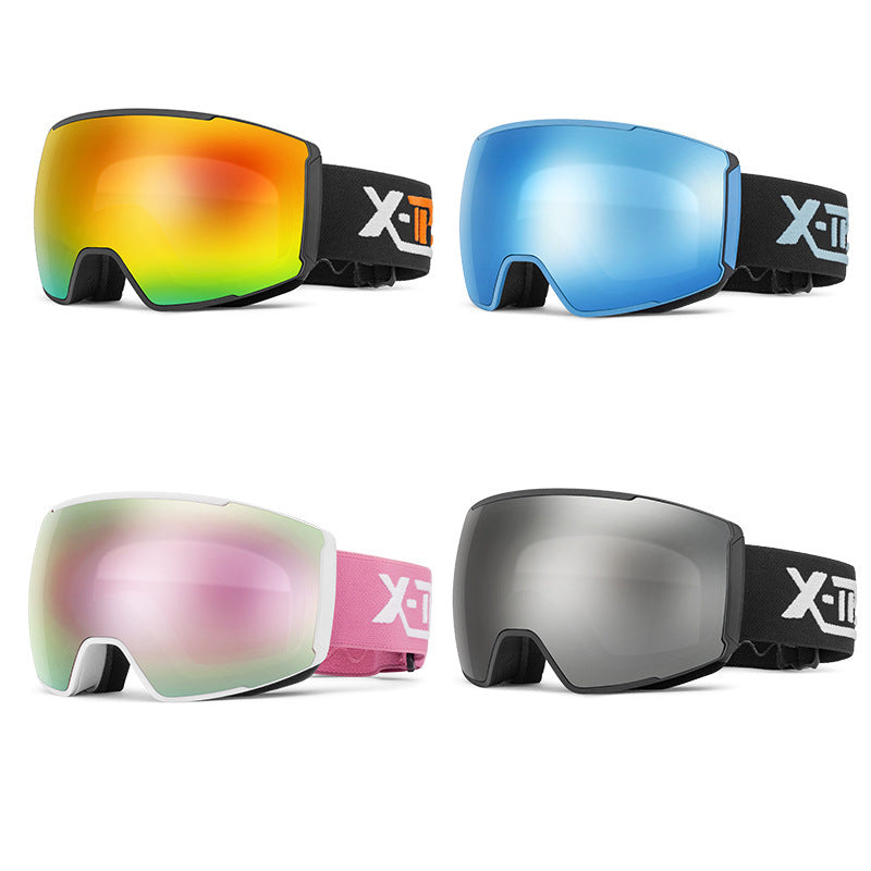 Magnetic Ski Goggles for Adults – Dual-Layer Anti-Fog TPU Lens with OTG Design