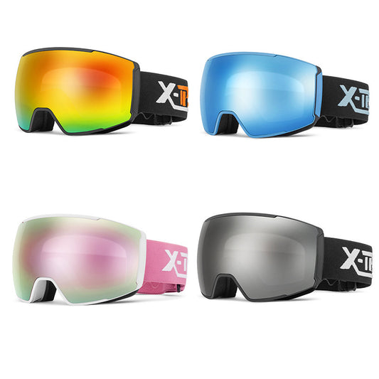 Magnetic Ski Goggles for Adults – Dual-Layer Anti-Fog TPU Lens with OTG Design