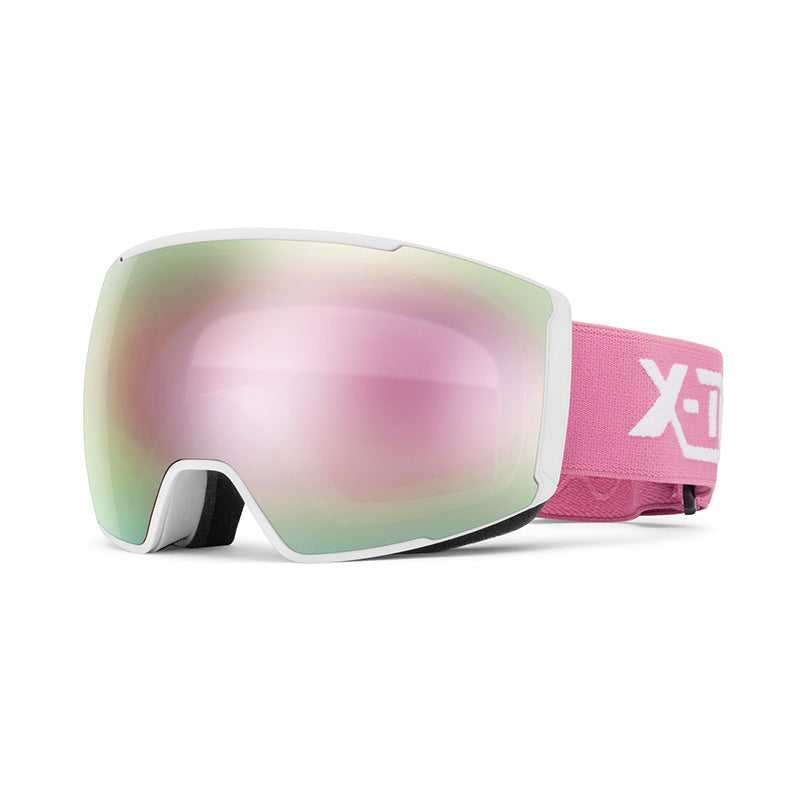 Magnetic Ski Goggles for Adults – Dual-Layer Anti-Fog TPU Lens with OTG Design