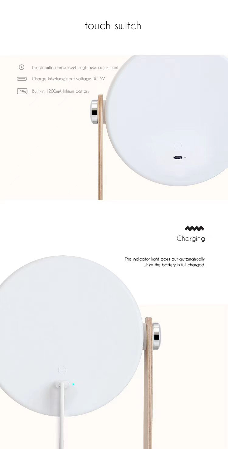 Foldable Touch LED Camping Lamp – USB Rechargeable 3-Level Dimmable Night Light with 1200mAh Battery