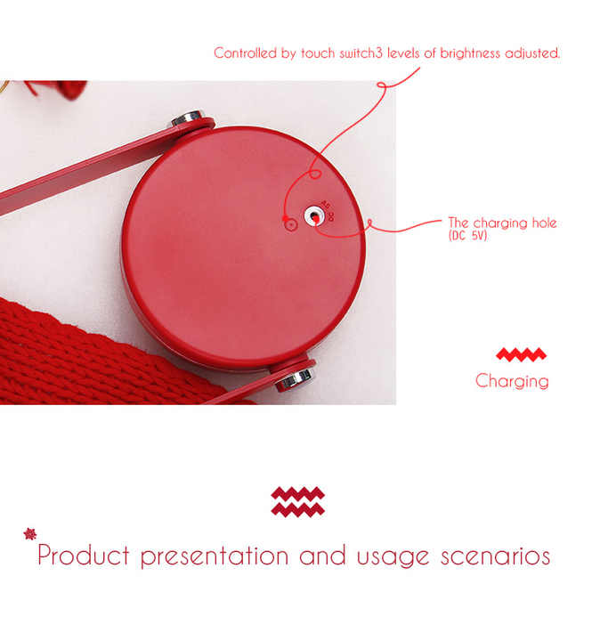 Foldable Touch LED Camping Lamp – USB Rechargeable 3-Level Dimmable Night Light with 1200mAh Battery