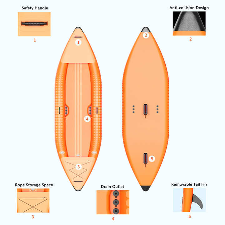 Inflatable Kayak for Adults – PVC Paddle Boat with Paddle and Accessories